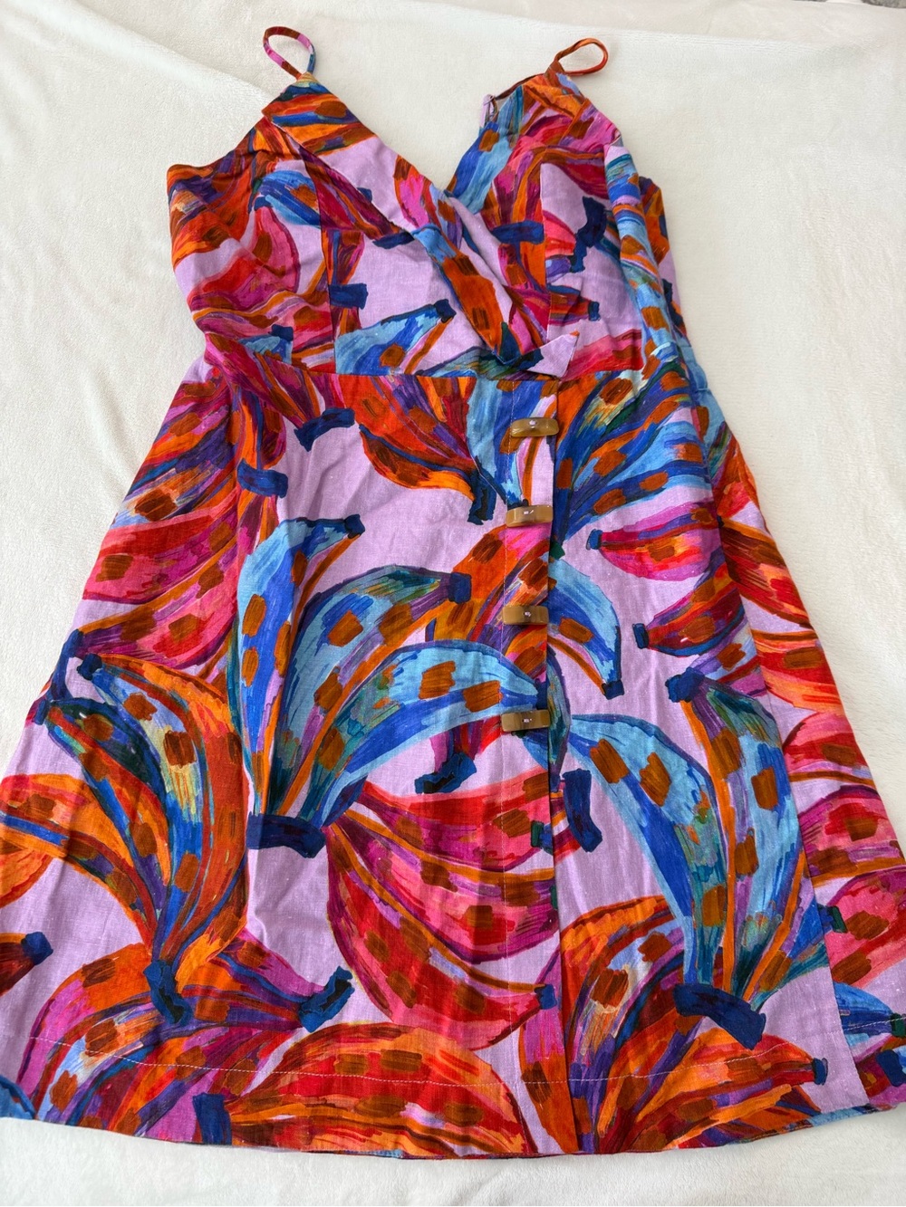 FARM Rio Colored Bananas Mini Dress Size Medium D83